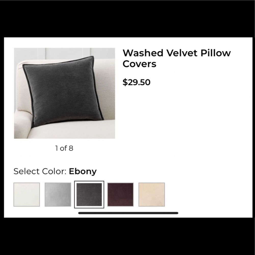 2 Washed velvet pillow covers